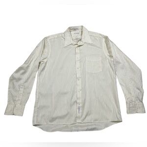 Halston Heritage Ivory Striped Dress Shirt